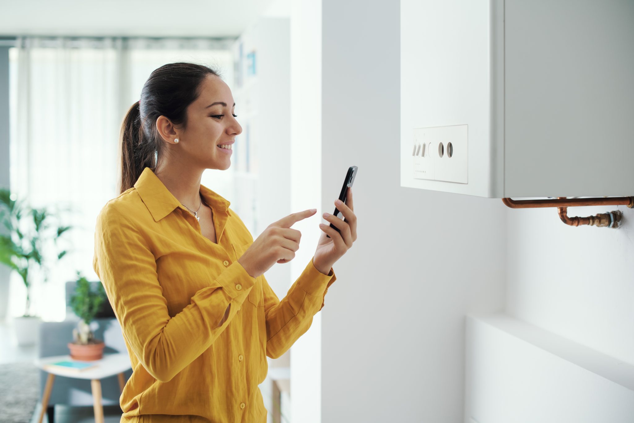 women looking to a screen